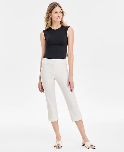 Jm Collection Women's Side Lace-Trim Capri Pants, Exclusively at Macy's