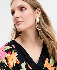 Jm Collection Women's Printed V-Neck Tie-Waist Kaftan Dress, Exclusively at Macy's