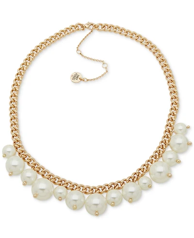 Emily in Paris Gold-Tone Imitation Pearl Shaky Collar Necklace, 16" + 3" extender