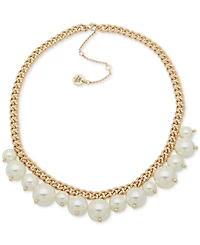 Emily in Paris Gold-Tone Imitation Pearl Shaky Collar Necklace, 16" + 3" extender