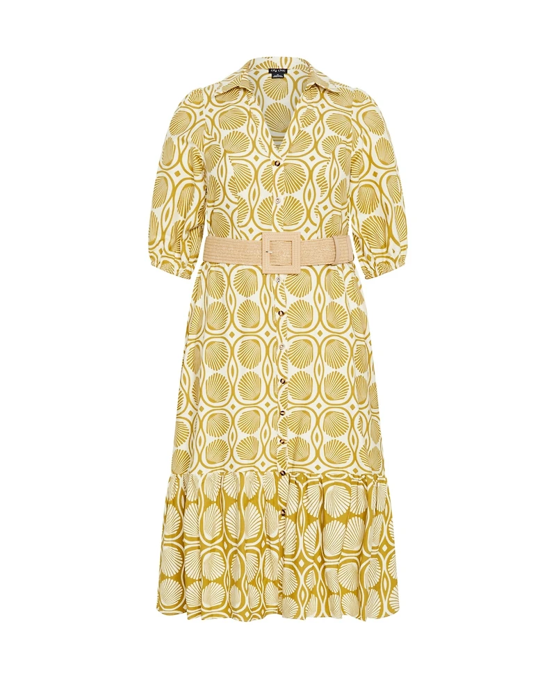 City Chic Plus Anna Seashell Dress