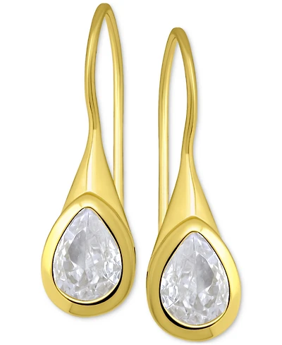 Giani Bernini Cubic Zirconia Pear Bezel Fish Hook Drop Earrings, Exclusively at Macy's