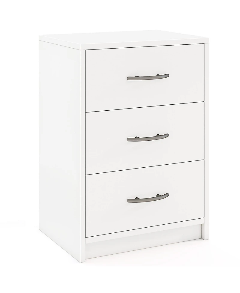3-Drawer Nightstand with Storage for Bedroom or Living Room, Compact Design