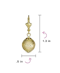 Bling Jewelry Elegant Drop Ball Earrings Gold Plated Lightweight 12MM
