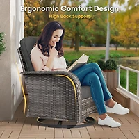 Xizzi 5-Piece Outdoor Wicker Patio Furniture Set, Double Resistance Rattan Rocking Chair and Coffee Table Conversation Set for Balcony Backyard De