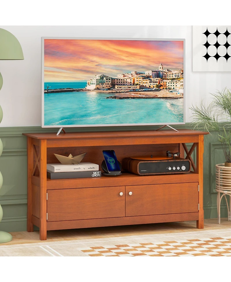 Rustic Wooden Storage Cabinet Tv Stand for Media and Tv Setup