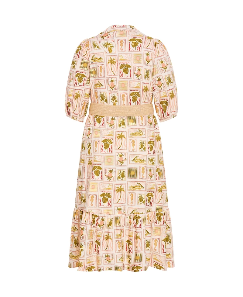 City Chic Plus Anna Tropics Dress