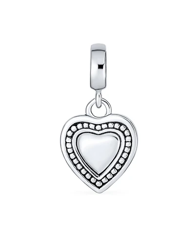 Bling Jewelry Initial Alphabet Bead Charm Heart Sterling Silver for European Bracelet