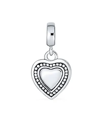 Bling Jewelry Initial Alphabet Bead Charm Heart Sterling Silver for European Bracelet