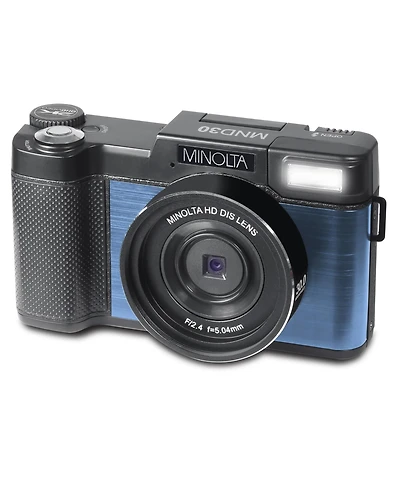 Minolta MND30 30MP 2.7K Qhd 3.0" Lcd Screen Digital Camera, Blue