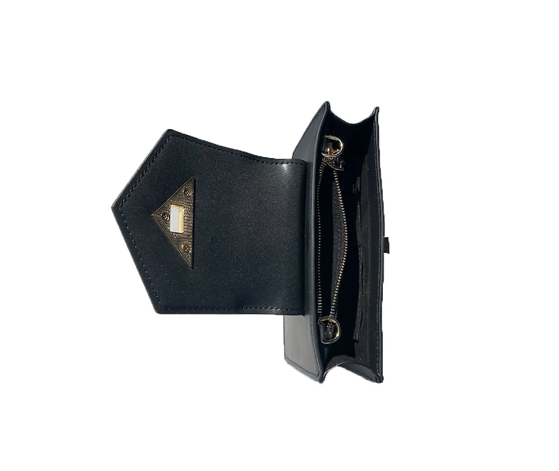 Susu Mini Crossbody Bag Small Leather Snakeskin Black Purse Wristlet Women's Handbag