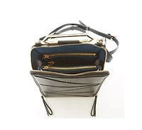 Susu Black Leather Backpack Purse for Women – Unique Convertible Medium Crossbody Bag with Top Handle