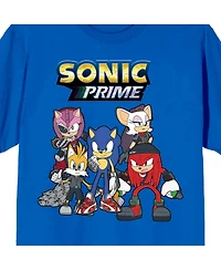 Sonic the Hedgehog Men's Prime Group Shot Crew Neck Short Sleeve Royal Blue T-shirt-xl