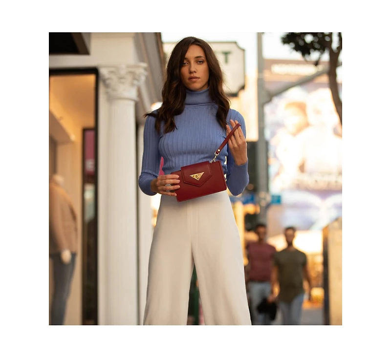 Susu Mini Crossbody Bag Small Leather Burgundy Purse Wristlet Women's Handbag