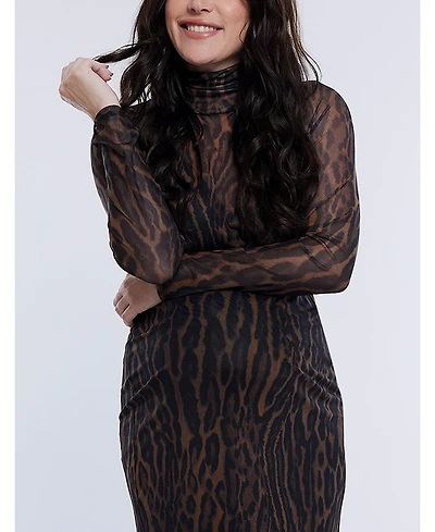 Motherhood Maternity Long Sleeve Bodycon Mesh Top