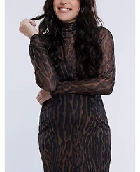 Motherhood Maternity Long Sleeve Bodycon Mesh Top