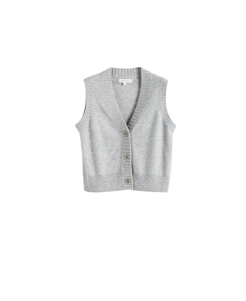 Chinti & Parker Women's Wool and Cashmere Blend Knit V Neck Sweater Vest