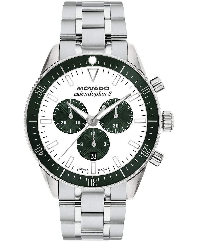 Movado Men's Calendoplan S Swiss Quartz Chrono Stainless-Steel Watch