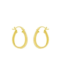 And Now This Clear Crystal Double Row Texture Hoop Earrings