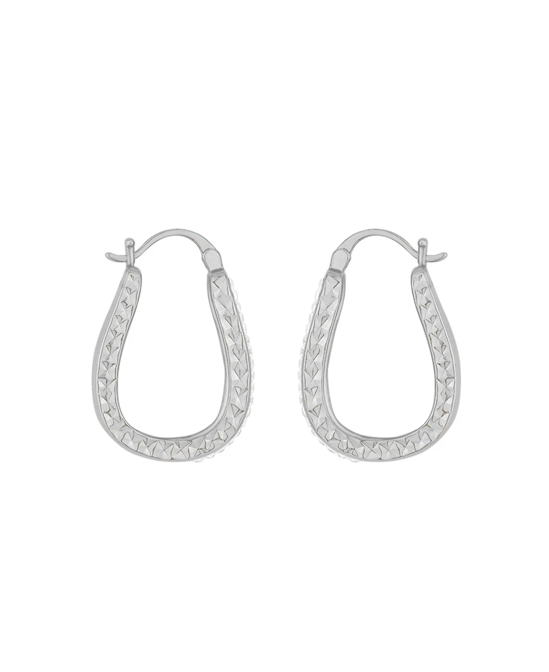 And Now This Clear Crystal Diamond Cut Hoop Earrings