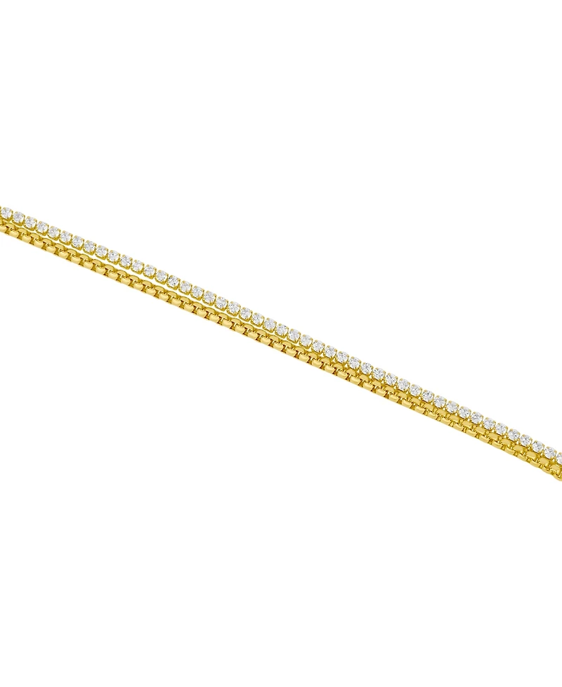 And Now This Cubic Zirconia Double Strand Chain Bracelet