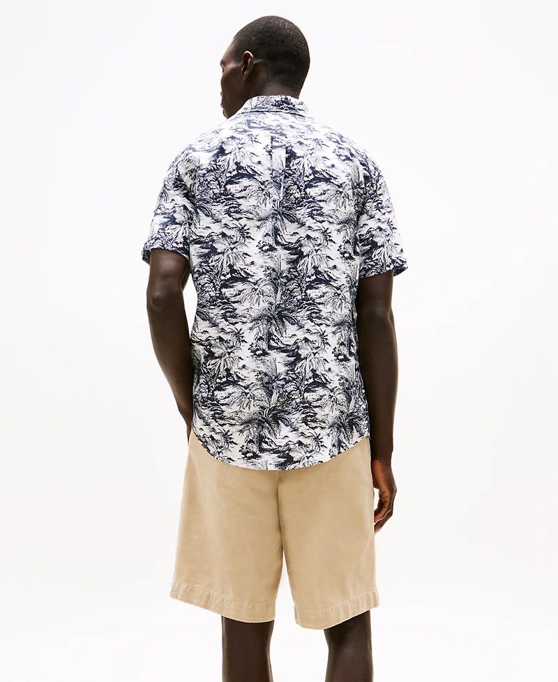 Tommy Hilfiger Men's Regular-Fit Island Print Linen Shirt