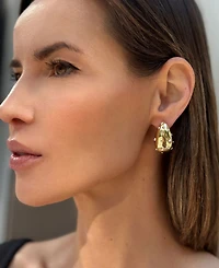 Adornia Gold Clear Crystal Teardrop Earrings