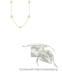 Adornia Gold Mother of Pearl Flower 36" Station Necklace