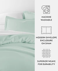 ienjoy Home Double Brushed Solid Duvet Cover Set, Full/Queen