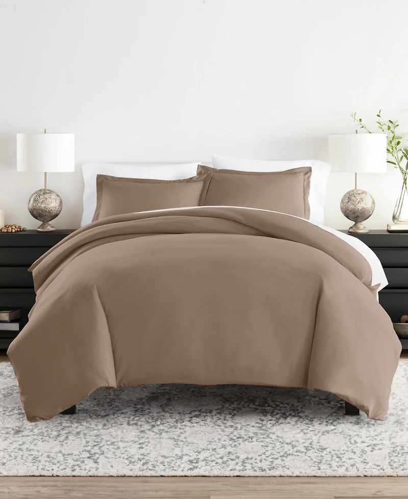 ienjoy Home Double Brushed Solid Duvet Cover Set, Twin/Twin Xl