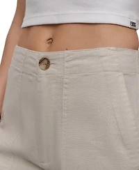 Dkny Jeans Women's Cropped Wide-Leg Linen Pants