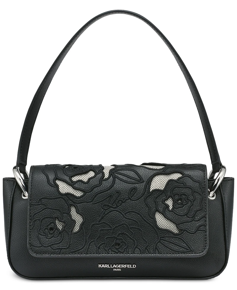 Karl Lagerfeld Paris Monet Embroidered Leather Shoulder