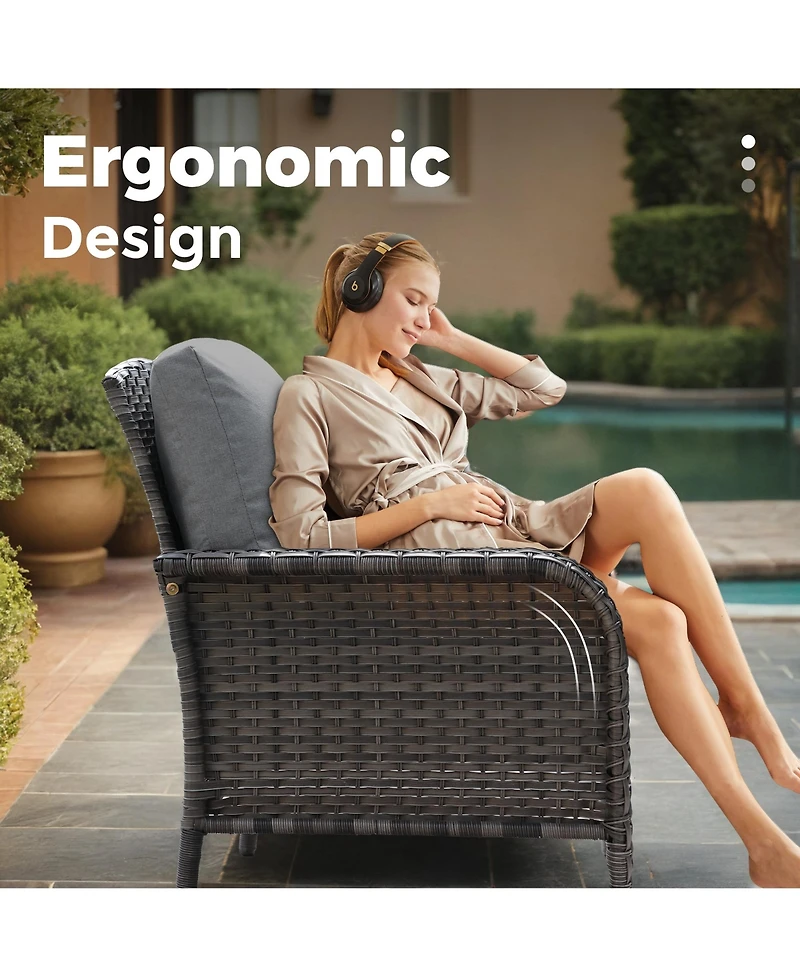 Xizzi 4 Pieces Patio Fruniture Set,Outdoor Wicker Sofa with Outdoor Chairs,Coffee Table,High Back Loveseat Thickened Cushion