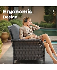 Xizzi 4 Pieces Patio Fruniture Set,Outdoor Wicker Sofa with Outdoor Chairs,Coffee Table,High Back Loveseat Thickened Cushion