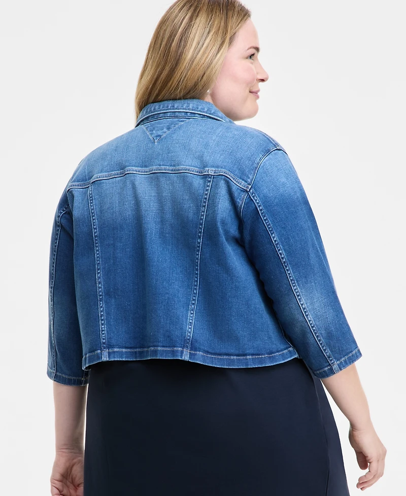 Tommy Hilfiger Plus 3/4-Sleeve Denim Jacket