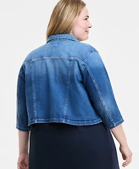 Tommy Hilfiger Plus 3/4-Sleeve Denim Jacket