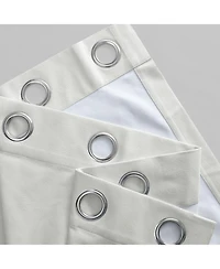 Half Price Drapes Starlight Off White Grommet Thermal Cross Linen Weave Blackout Curtain