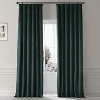 Half Price Drapes Spirit Green Signature Plush Velvet Hotel Blackout Curtain
