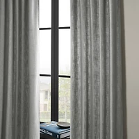 Half Price Drapes Light Grey Simply Faux Linen Light Filtering Curtain Pair (2 Panels