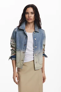 Desigual Women's Floral denim jacket