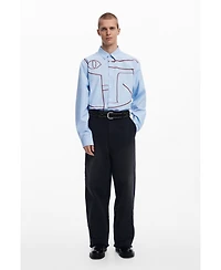 Desigual Men's Shirt with abstract embroidery