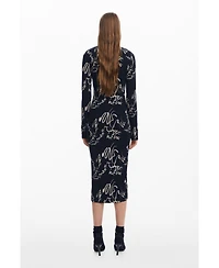 Desigual Women's Square neckline dress Lettering