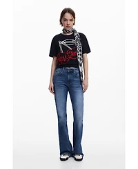 Desigual Women's Cherry lace-up T-shirt