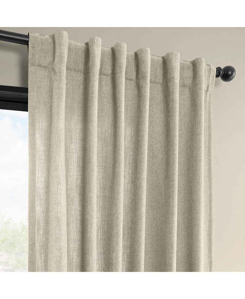 Half Price Drapes Light Beige Simply Faux Linen Light Filtering Curtain Pair (2 Panels)