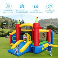 7-in-1 Kids Inflatable Bounce House with Ocean Balls Ultimate Outdoor Playset for Fun
