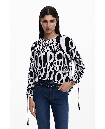 Desigual Women's Letter blouse with bows