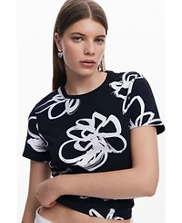 Desigual Women's Large flower T-shirt