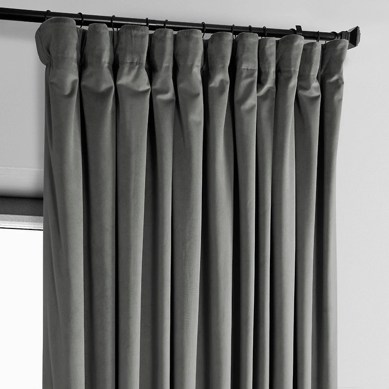 Half Price Drapes Extra Wide Heritage Plush Velvet Room Darkening Curtain