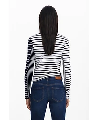 Desigual Women's Asymmetric striped T-shirt