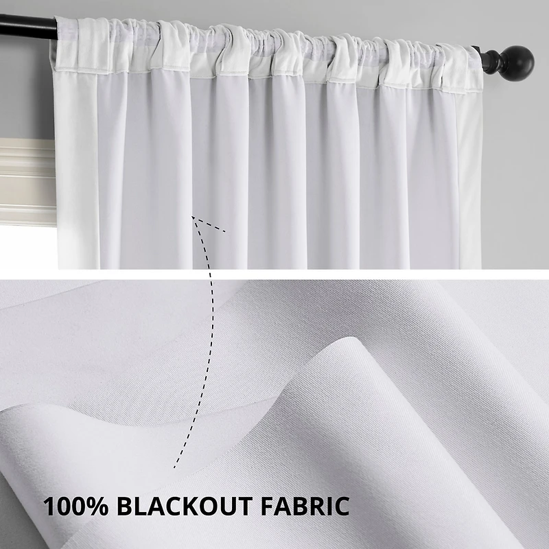 Half Price Drapes Primary White Signature Velvet Blackout Curtain
